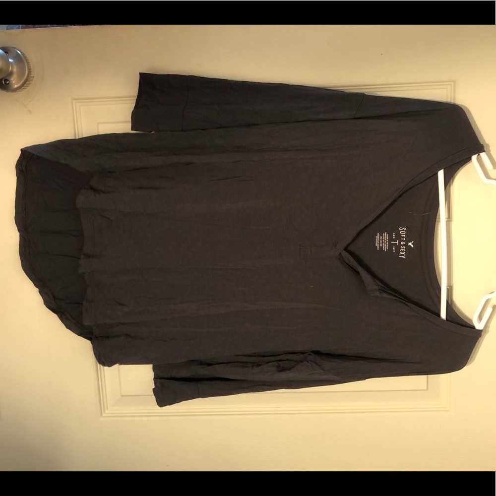 Charcoal Grey V-neck Shirt